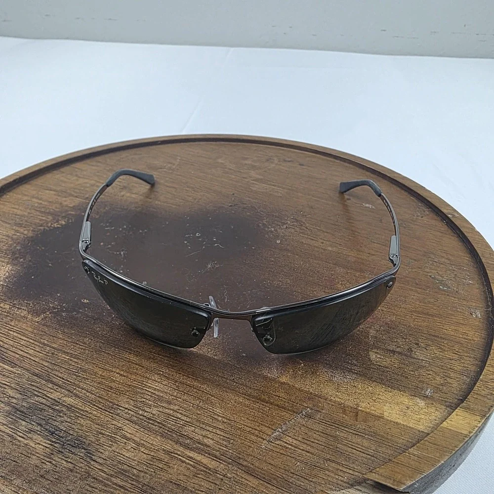 Ray-Ban RB 3183 Sunglasses Mens 63-15-125 Gray Green Polarized Wrap 004/9A